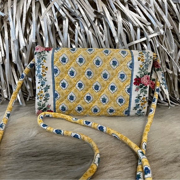 Vintage VERA BRADLEY Elizabeth 1997 Wallet On A String Long Yellow Pink Floral - Picture 14 of 17